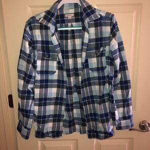 Mens Blue Button Up Flannel